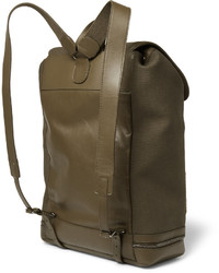 Balenciaga Traveller Leather And Felt Trimmed Canvas Backpack