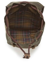 Barbour Waxed Canvas Backpack Green