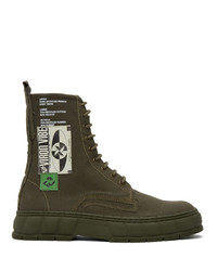 Olive Canvas Casual Boots