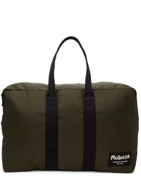 Alexander McQueen Khaki Tag Zipped Duffle Bag