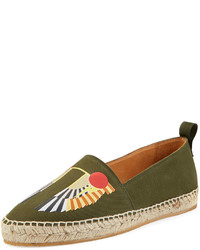 Givenchy Wing Canvas Espadrille Olive