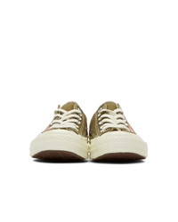 Comme Des Garcons Play Khaki Converse Edition Multiple Hearts Chuck 70 Low Sneakers