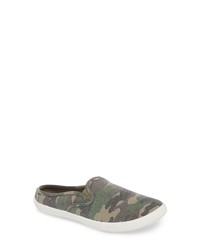 Olive Canvas Slip-on Sneakers