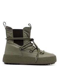 Olive Canvas Snow Boots