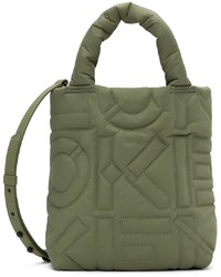 Kenzo Green Quilted Logo Tote