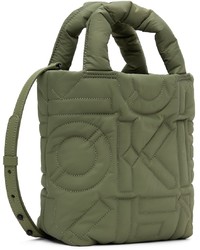 Kenzo Green Quilted Logo Tote