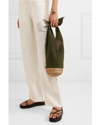 Emily Levine Knot Cotton Canvas And Wicker Tote