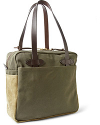 Filson Leather Trimmed Canvas Tote