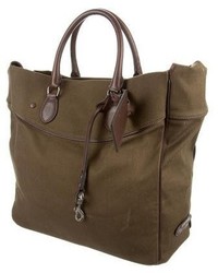 Ralph Lauren Leather Trimmed Canvas Tote