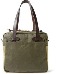 Filson Leather Trimmed Canvas Tote
