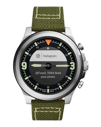 Fossil Latitude Hybrid Hr Chronograph Canvas Smart Watch