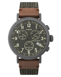 Timex Standard Chronograph Textile Leather Watch
