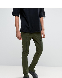 ASOS DESIGN Asos Tall Super Skinny Fit Trousers With Zip Cargo Pockets In Khaki