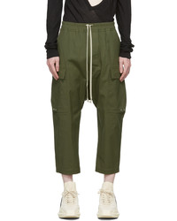 Rick Owens Green Cropped Cargo Pants