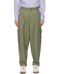 House Of The Very Islands Green Linen Viper Room Trousers