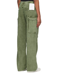 R13 Green Wide Leg Cargo Pants