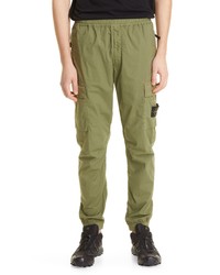 Stone Island Logo Patch Stretch Cotton Cargo Pants In Olive At Nordstrom