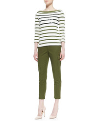 Kate Spade New York Cropped Slim Cargo Pants With Zip Cuffs