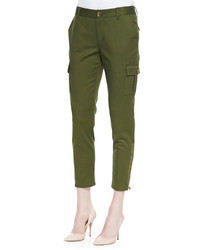 Kate Spade New York Cropped Slim Cargo Pants With Zip Cuffs