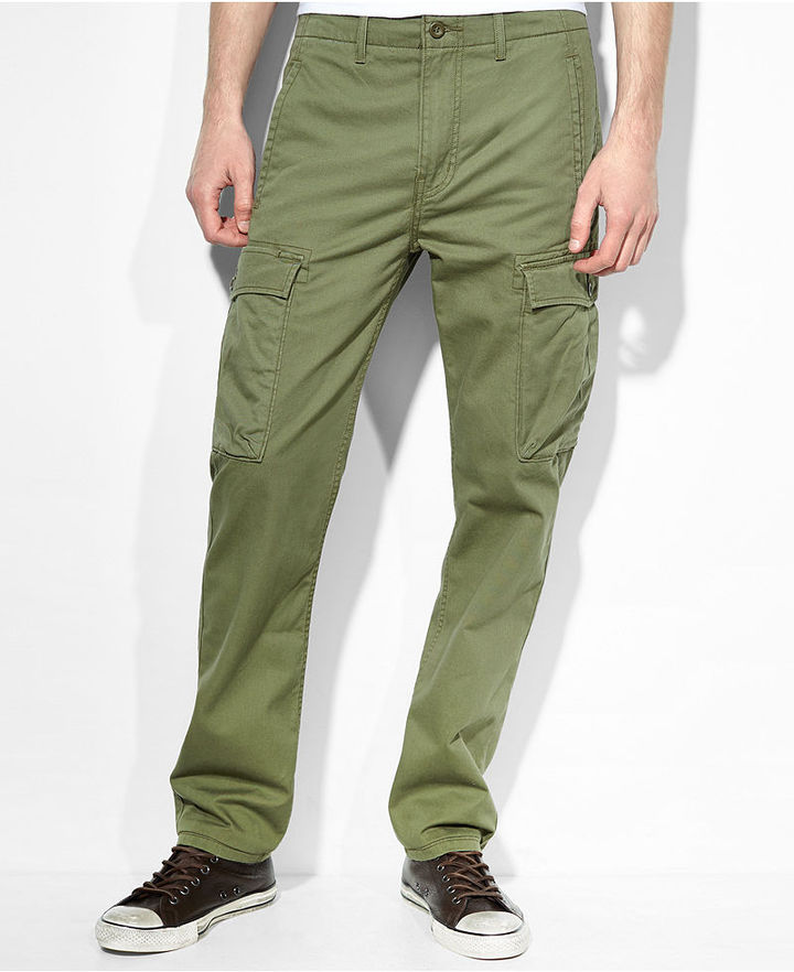Levi's Slim Straight Fit Burnt Olive Cargo Pants, $68 | Macy's | Lookastic