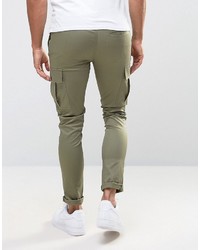 Asos Super Skinny Cargo Pants In Light Khaki