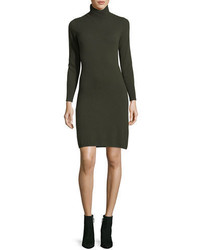 Neiman Marcus Cashmere Collection Long Sleeve Turtleneck Cashmere Dress