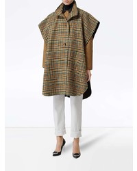Burberry D Ring Detail Check Wool Cashmere Cape