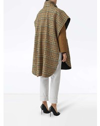 Burberry D Ring Detail Check Wool Cashmere Cape