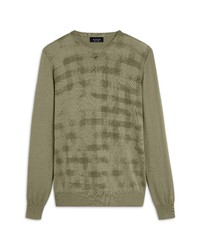 Bugatchi Ghost Check Sweater In Olive At Nordstrom