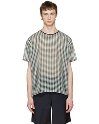 Olive Check Crew-neck T-shirt