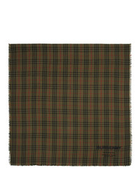 Burberry Green Cashmere Lightweight Vintage Check Scarf