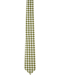 CONNOR MCKNIGHT Green Off White Chess Print Neck Tie And Pocket Square Set