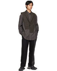 Feng Chen Wang Khaki Blazer Collar Waistcoat