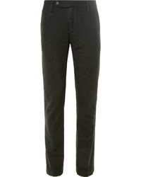 Massimo Alba Slim Fit Pleated Checked Wool Trousers