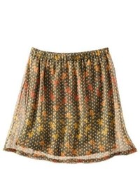 Olive Chiffon Mini Skirt