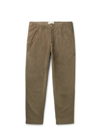 Folk Assembly Tapered Pleated Cotton Canvas Trousers