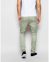 Asos Brand Extreme Super Skinny Chinos In Army Green