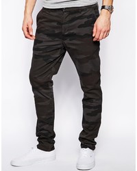 Asos Brand Skinny Chinos In Overdyed Camo