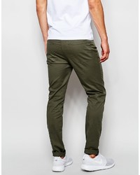 Asos Brand Skinny Pants In Dark Khaki