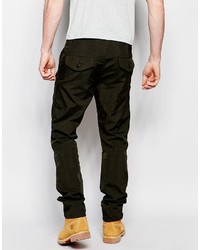 Asos Brand Straight Pants In Khaki Nylon Cargo
