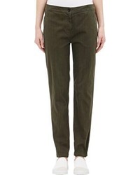 Raquel Allegra Chino Crop Trousers Green