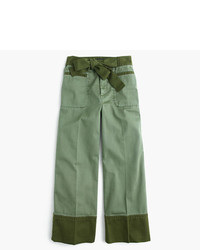 J.Crew Cropped Two Tone Chino Pant With Tie
