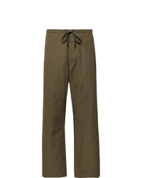 Chimala Cropped Wide Leg Cotton And Linen Blend Twill Drawstring Trousers