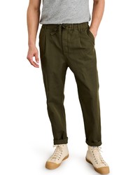 Alex Mill Drawstring Pleated Crop Pants In Military Olive At Nordstrom