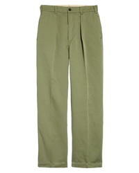 Drake's Games Pleated Cotton Twill Chino Pants