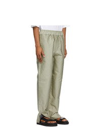 Jil Sander Green Cotton Satin Trousers