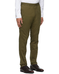 Paul Smith Green Organic Cotton Elasticized Waistband Trousers