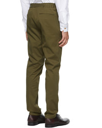 Paul Smith Green Organic Cotton Elasticized Waistband Trousers