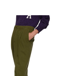 AMI Alexandre Mattiussi Green Oversized Carrot Trousers
