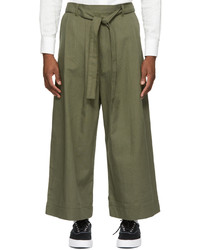 Naked & Famous Denim Green Oxford Wide Trousers